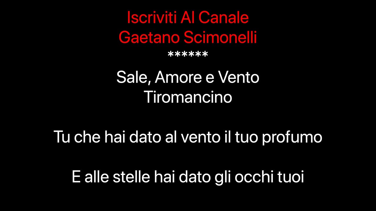 Sale amore e vento Tiromancino Karaoke YouTube