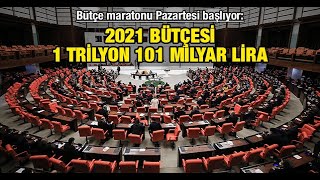 Bütçe maratonu Pazartesi başlıyor: 2021 bütçesi 1 trilyon 101 milyar lira