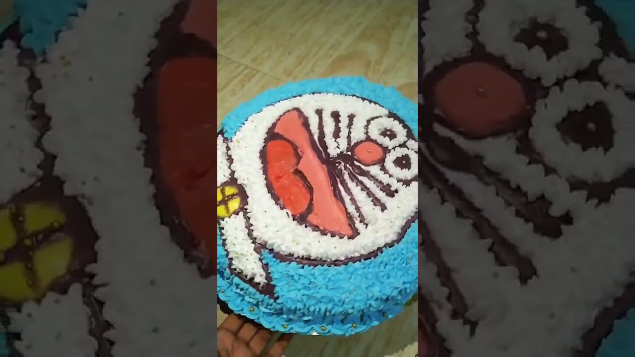doremon cake design|1kg doremon cake decorating|how to design doremon cake