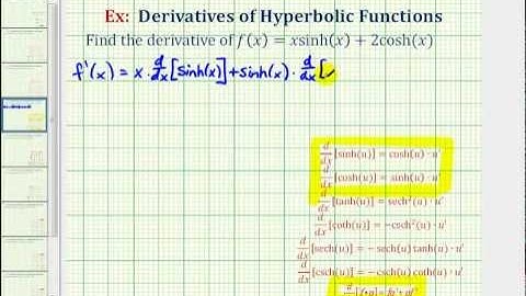 Ex 3: Derivative of a Hyperbolic Function Using the Product Rule