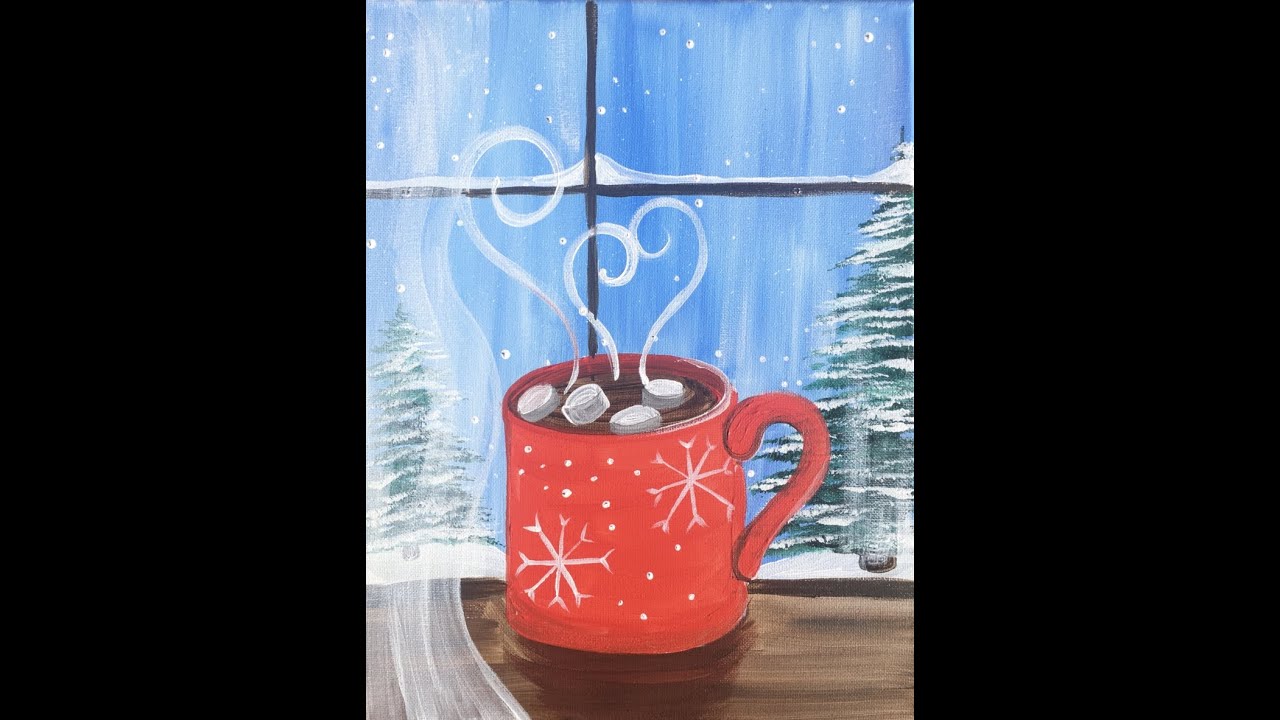 How To Paint Hot Cocoa Window Acrylic Tutorial For Beginners YouTube