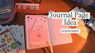 Quick easy cute journal page idea no printer needed