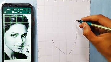 how to draw Deepika Padukone with grid method/ Deepika Padukone outline drawing using grid method