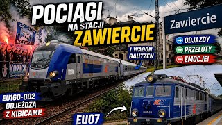 EU160-002 z kibicami + wagon Bautzen! Odjazdy i przeloty w Zawierciu 🚆