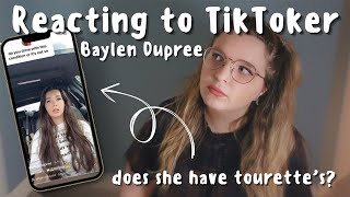 Girl With Real Tourettes Reacts To TikToker Baylen Dupree
