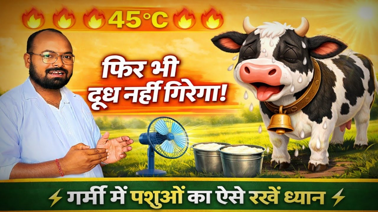45°C मेंभी दूध नहीं गिरेगा।गर्मी में पशुओं का ऐसे रखें ध्यान