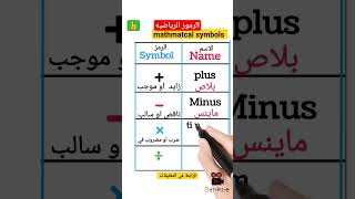 رموز الرياضيات #mathmatcal  symbols