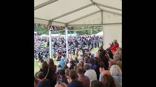 Lonach Highlanders Leave The Arena Saturday, 23 August 2025.