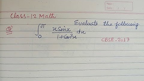 Evaluate the following integration 0 to π xSinx/1+Cos²x dx .. | cbse class 12 maths solution 