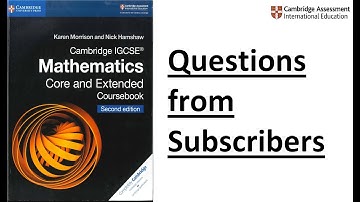 Chapter 2 | Exercise 2.1 | For Subscriber| IGCSE Mathematics by Karen Morrison and Nick Hamshaw |