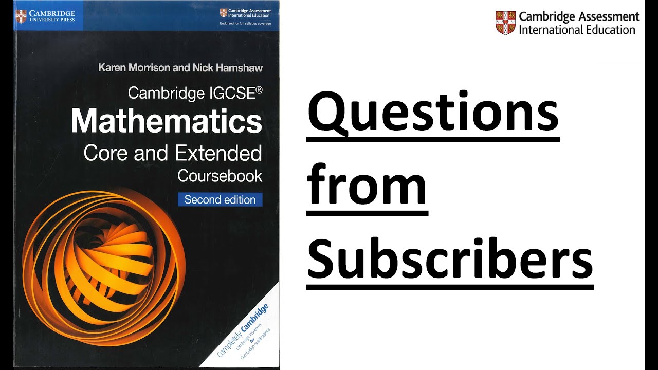 Chapter 2 | Exercise 2.1 | For Subscriber| IGCSE Mathematics by Karen Morrison and Nick Hamshaw |
