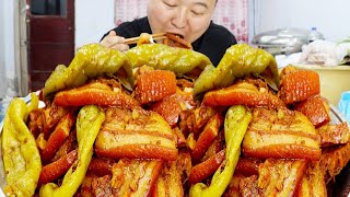 10 pounds of premium pork belly, Aqiang made a braised pork belly, super delicious | Mukbang