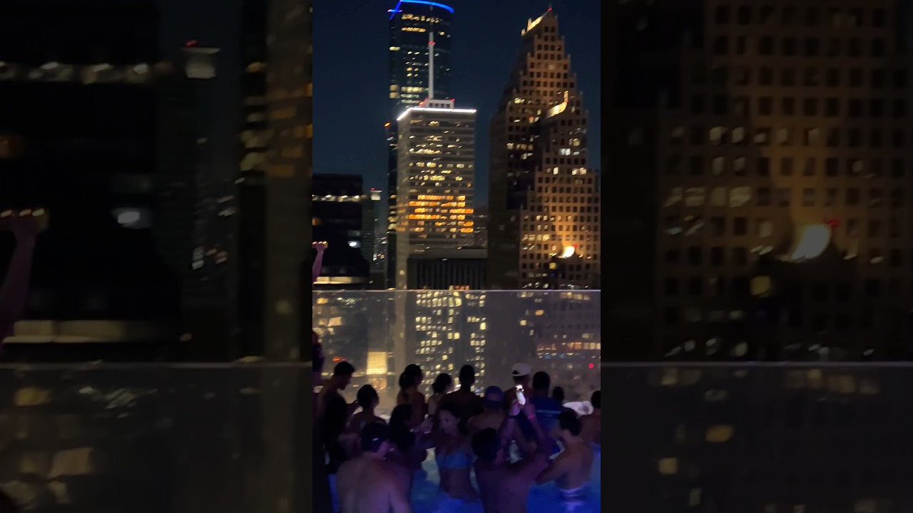 Crazy 4th of July sky pool party, downtown Houston, Please subscribe for more adventure videos
