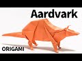Origami Aardbark -How to make- Animal 折り紙 ツチブタ 動画 折り方