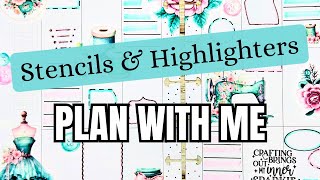 How To Use Stencils Highlighters - Plan With Me