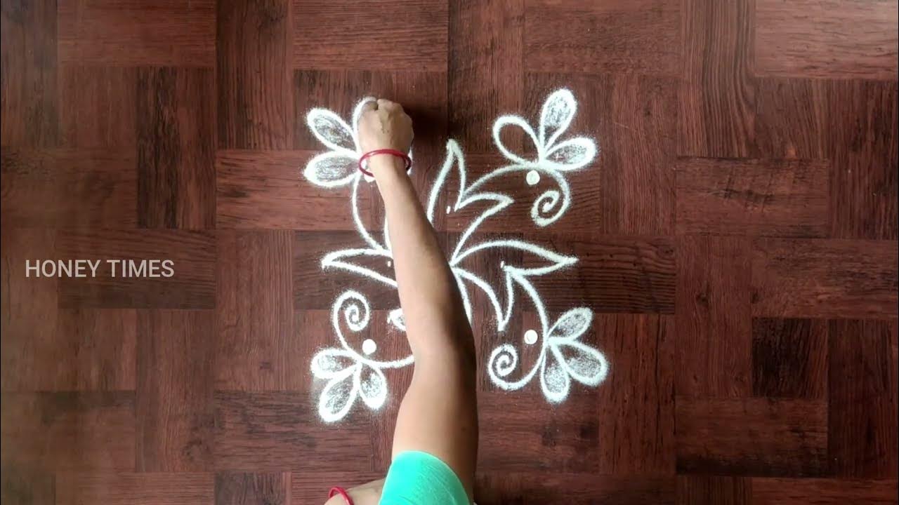 Maha shivaratri flowers kolam maasi madham Poo kolam 5*1 dots