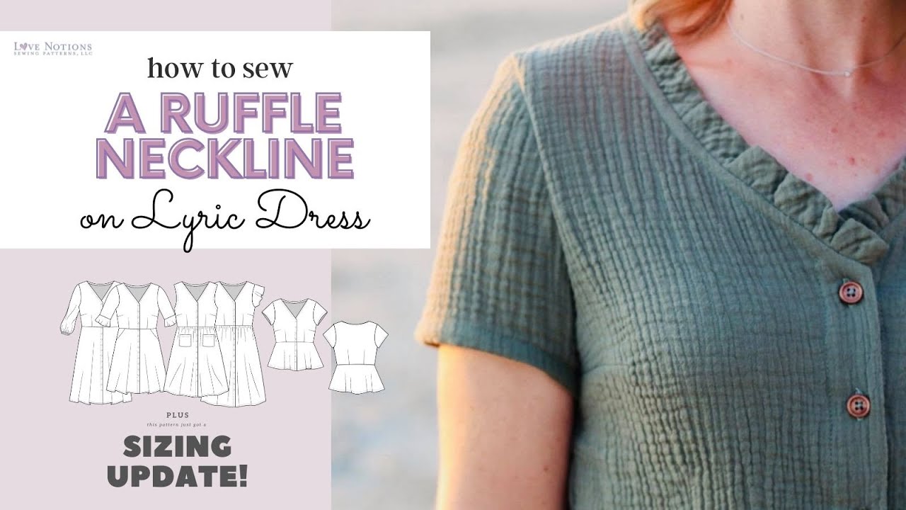 How to sew a ruffle neckline on the Lyric Dress and Peplum 