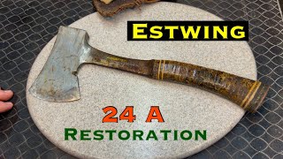 Vintage Estwing 24-A Stacked Leather Hand Axe Restoration.