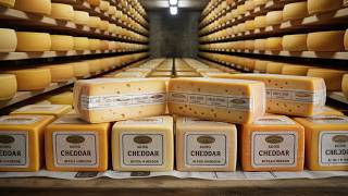 CHEDDAR cheese production process EXPLAINED in 16 minutes
