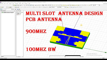 multi slot antenna 1×4  antenna array operating at 0.8GHz,0.9GHz,2.4GHz,3.8GHz,5.8GHz in hfss