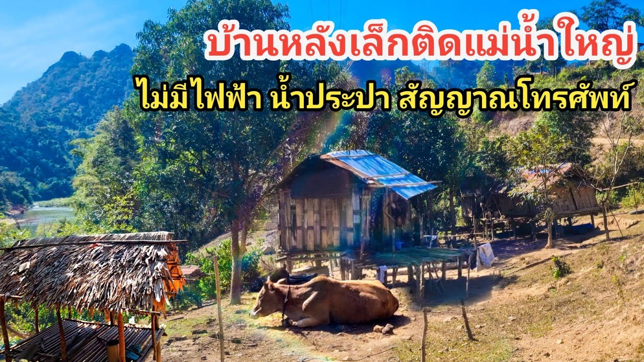 บ้านหลังเล็กติดแม่น้ำใหญ่ไม่มีไฟฟ้าไม่มีสัญญาณโทรศัพท์ไม่มีน้ำประปา