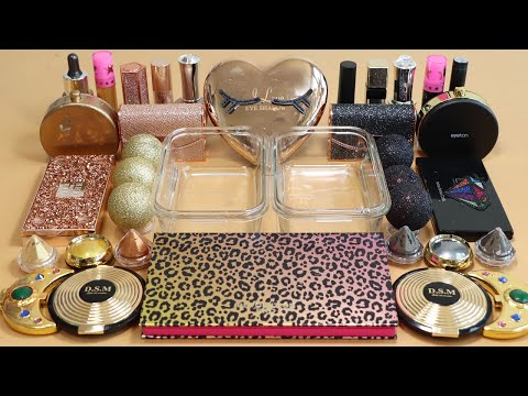 Mixing&amp;#39;Gold vs <strong>Black</strong>&amp;#39;Eyeshadow, Makeup and glitter Into Clear <strong>Slime</strong>. Satisfying <strong>Slime</strong> Video! ★ASMR★