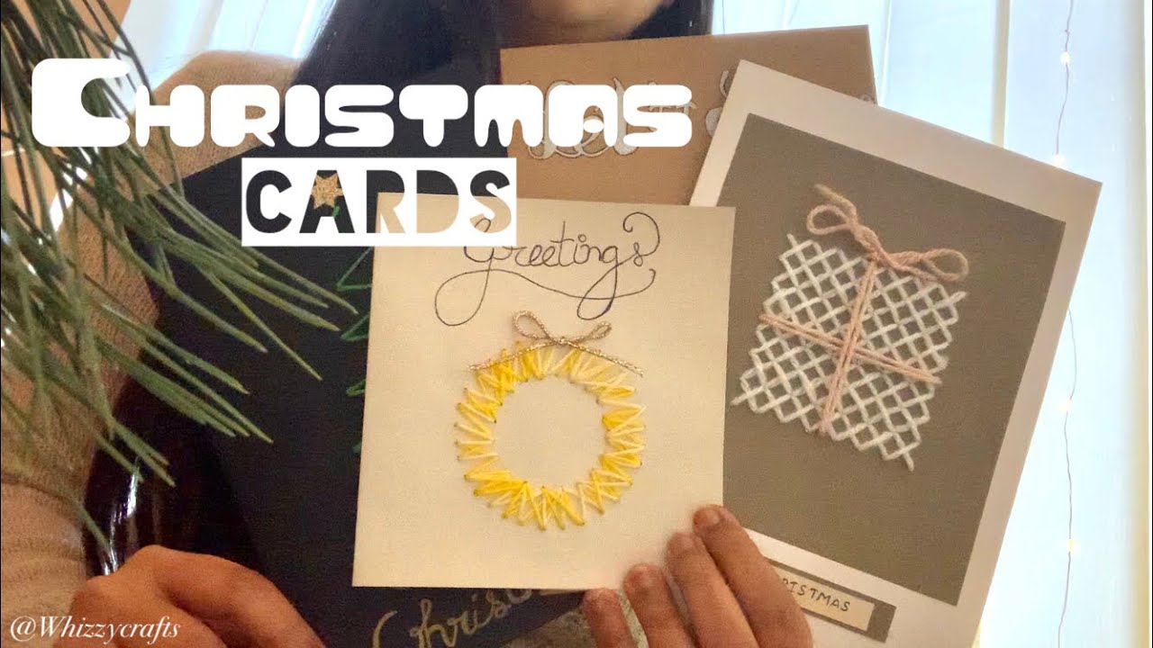 4 Handmade Christmas Cards | Yarn Craft Ideas - YouTube