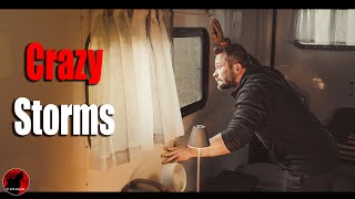 Storm Camping in an Off Grid "Cabin" - It's About to Get Crazy