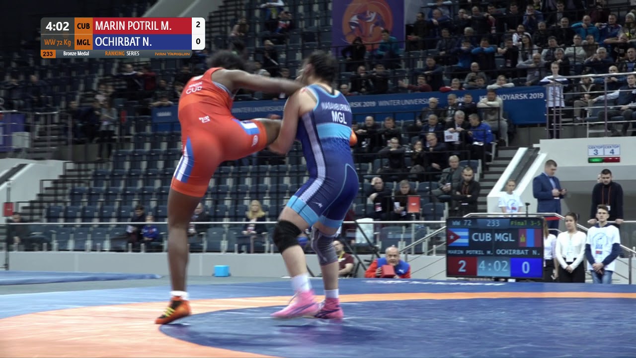 BRONZE WW - 72 kg: M. MARIN POTRIL (CUB) v. N. OCHIRBAT (MGL)