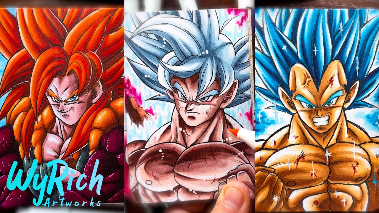 [ASMR] MOST VIRAL Dragon Ball Sketchbook Drawing Compilation by ​⁠WyRich