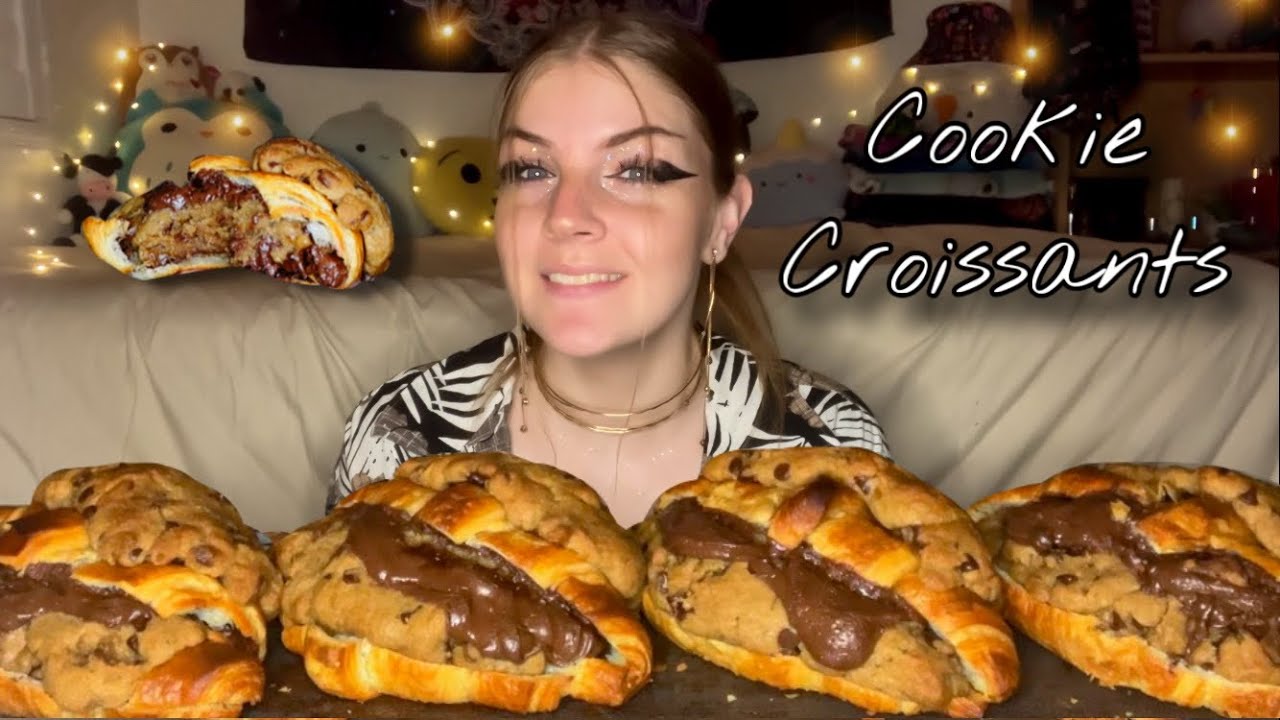 CHOCOLATE COOKIE CROISSANT MUKBANG! (Vegan) (No Talking)