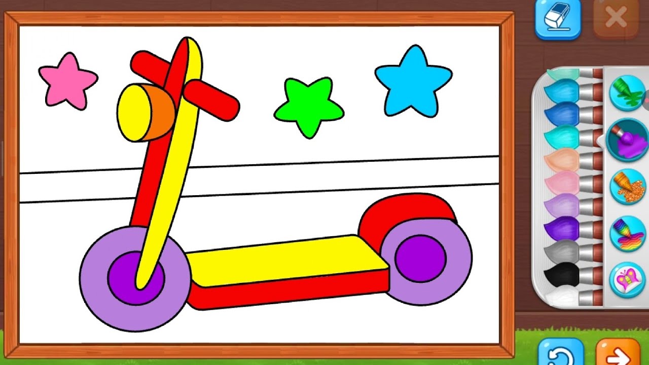 “Coloring a Scooter 🛴⭐ | Learn Colors for Kids | Tiny Color Tales”