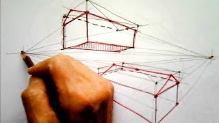 ５、立方体から『三角柱』を描く２（住宅の屋根）