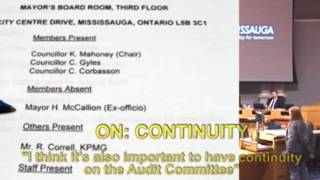 MISSISSAUGA JUDICIAL INQUIRY SUBMISSION: MISSISSAUGA AUDIT COMMITTEE LACKS CONTINUITY