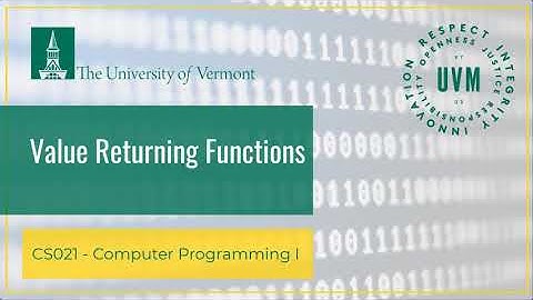 6.1 Value Returning Functions