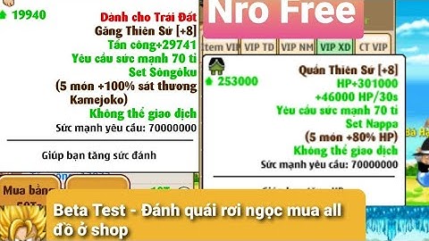 ✅ NRO Lậu Free All ✅ NRO Canon - Beta Test - Boss Whis - Bill - Champa - Zamasu - Shop đồ Vip 🎁