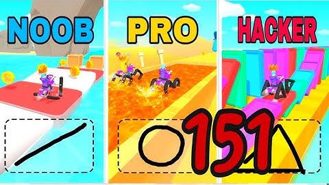 NOOB vs PRO vs HACKER in Scribble Rider ❤️ All Levels Gameplay, NEW Games iOS, Android