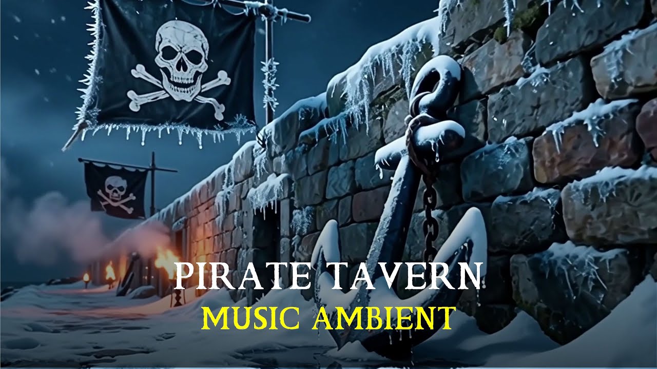 Frozen Harbor Pirate Tavern | Warm Fireplace, Icy Sea Winds & 3 Hours of Medieval Ambience