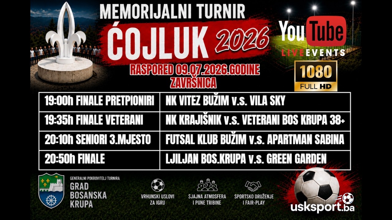 ZAVRŠNICA: MEMORIJALNI MALONOGOMETNI TURNIR "ĆOJLUK 2026"