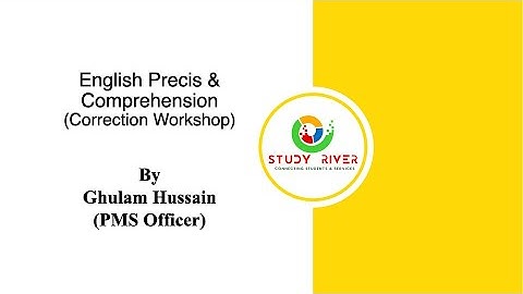 English Precis & Comprehension (Correction Workshop)