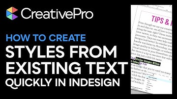 InDesign: How to Create Styles from Existing Text Quickly (Video Tutorial)