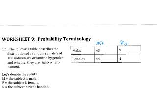 WS9 Probabily Terminology