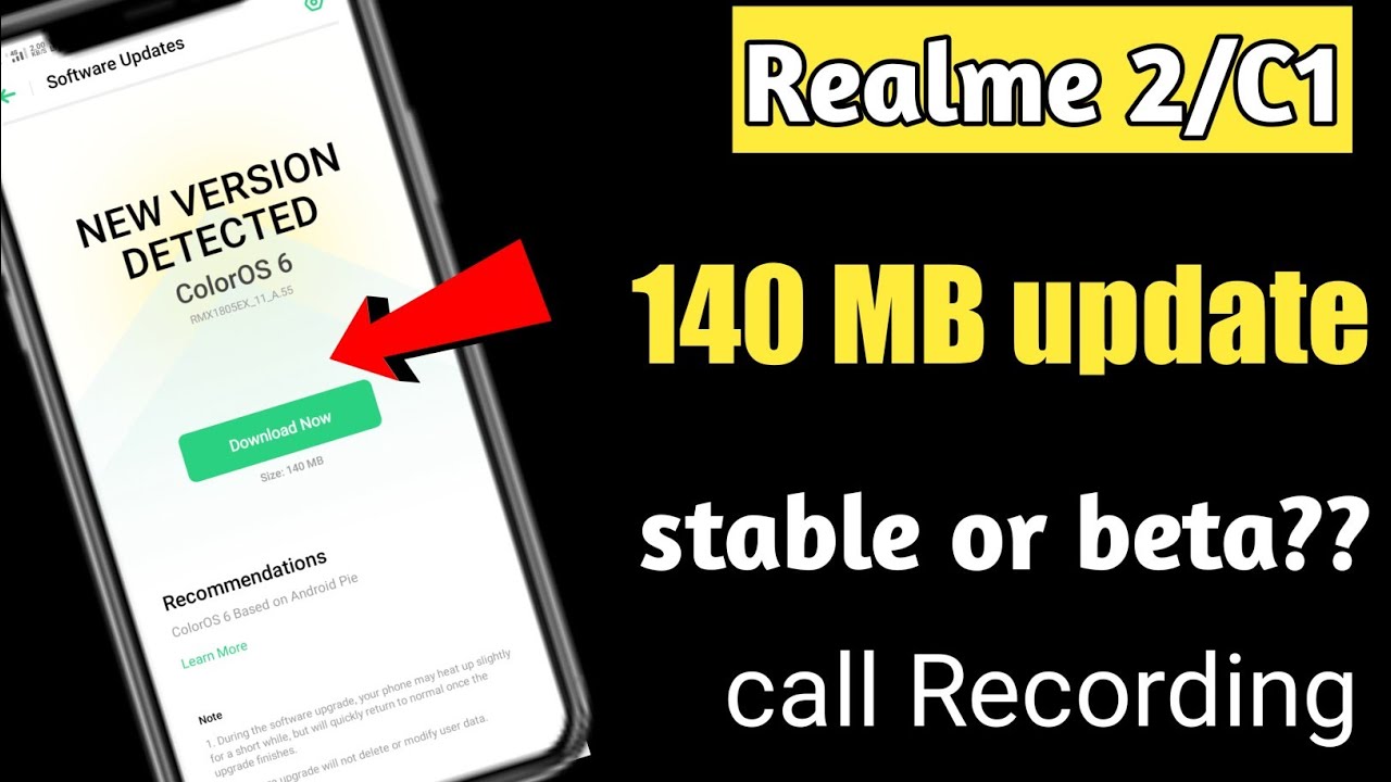 ColorOS 6 (beta) On Realme 2 &C1 | Stable update or Beta update??