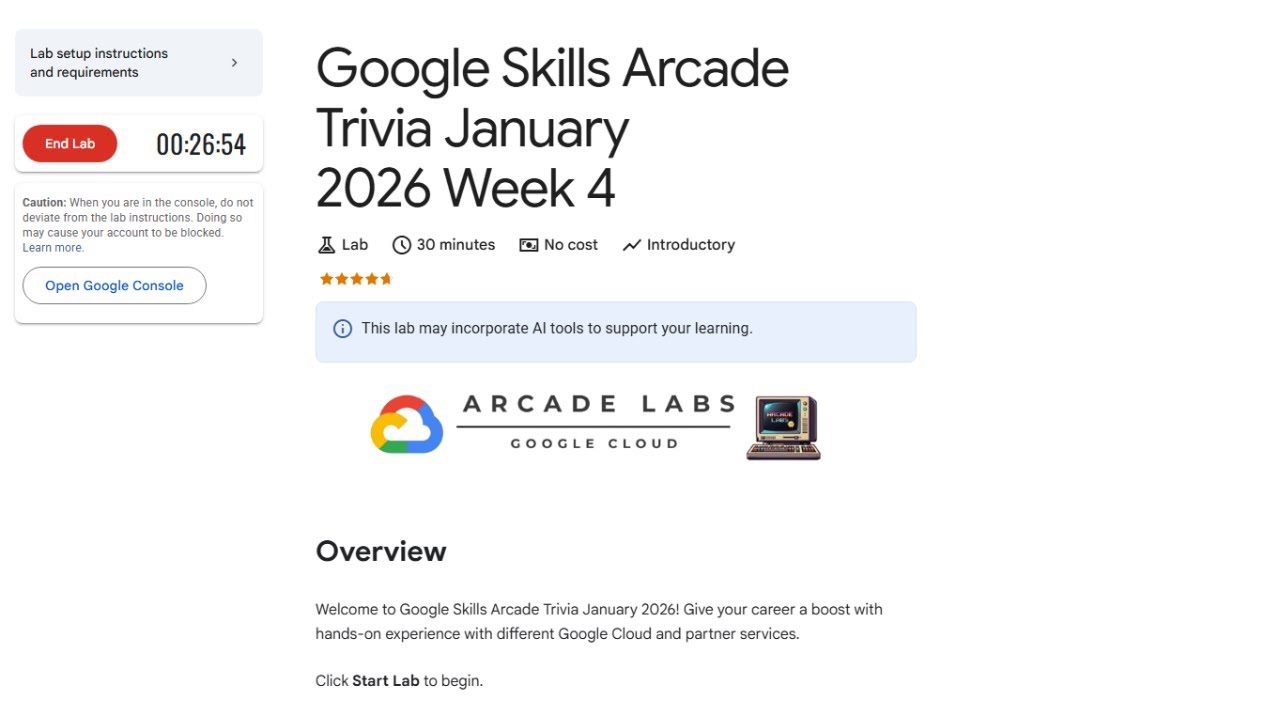 Google Skills Arcade Trivia January 2026 Week 4 || 2026 ||  