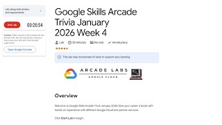 Google Skills Arcade Trivia January 2026 Week 4 || 2026 || #qwiklabs #qwiklabsarcade2026