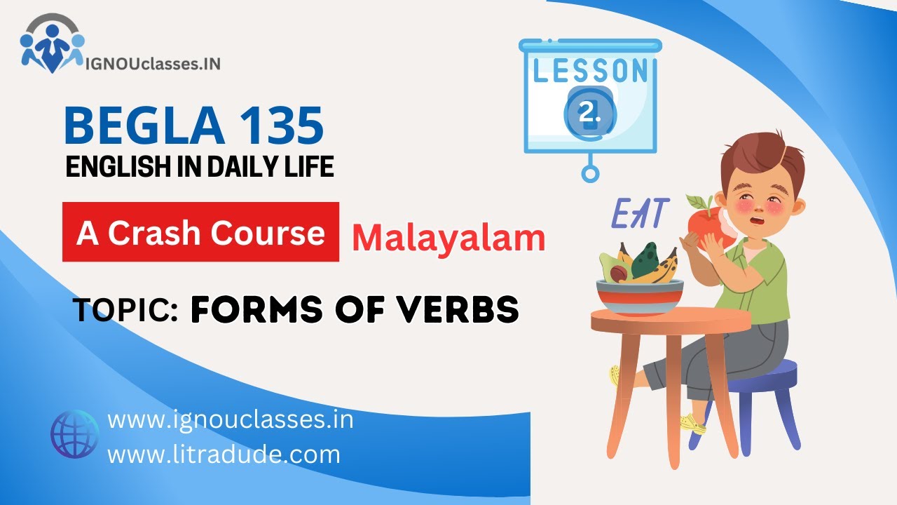 BEGLA 135 online classes| Forms of Verbs| Lesson 2| Malayalam|