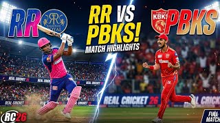 REAL CRICKET 26: RR vs PBKS Full Match Highlights 🏏 | Hardcore Difficulty Gameplay!