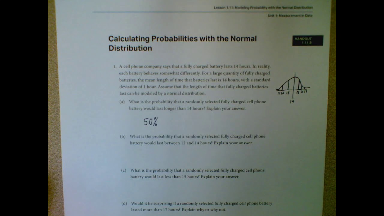 1.11 Calculating Probabilities with the Normal Distribution - YouTube