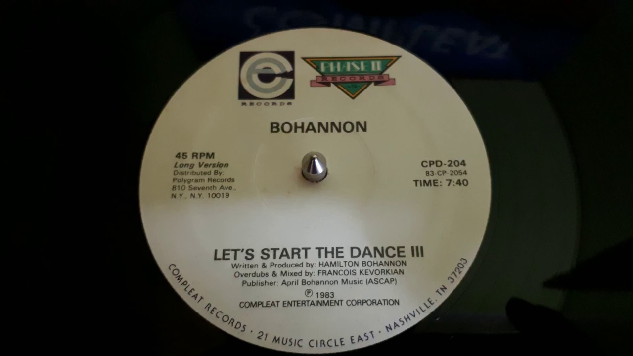 Bohannon‎– Let's Start The Dance III(Long Version)Mix By Francois Kevorkian