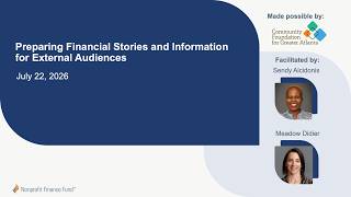 Preparing Financial Stories and Information for External Audiences